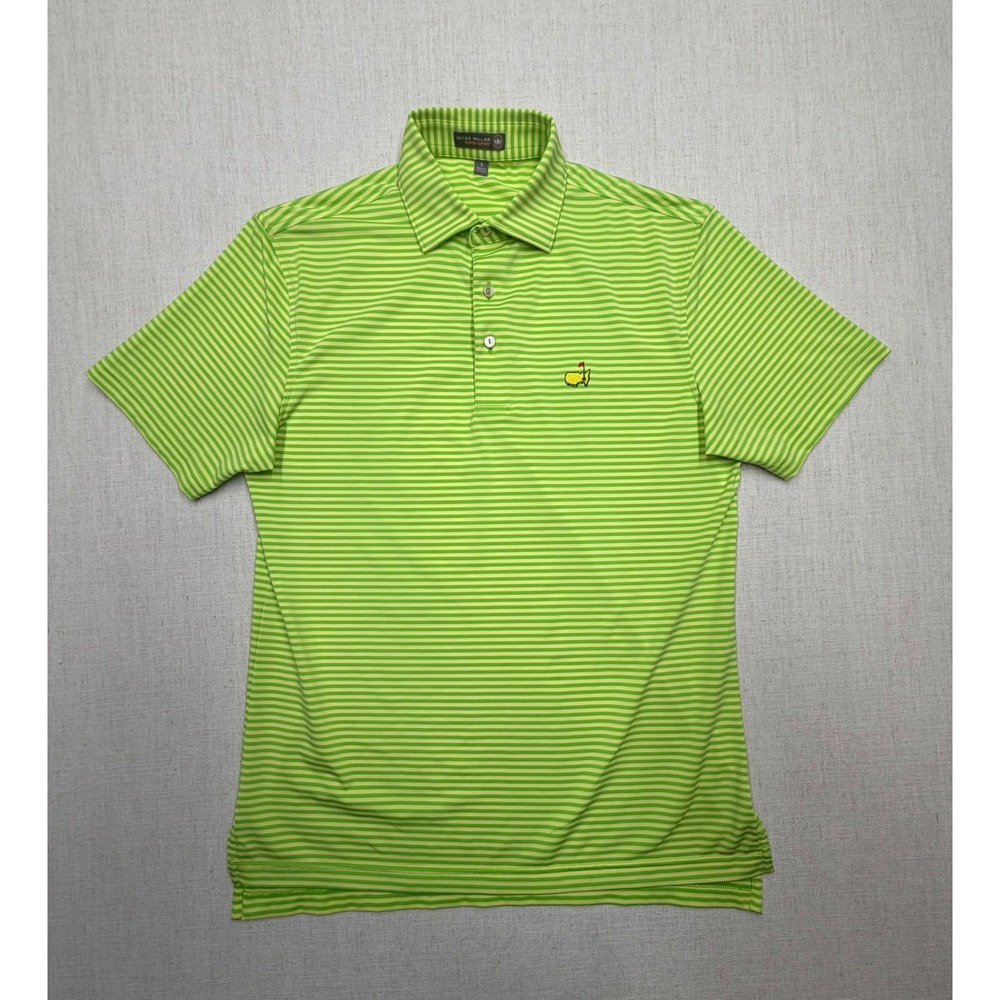 Peter Millar Masters Golf Polo Shirt Mens Small S Green Striped Summer Comfort